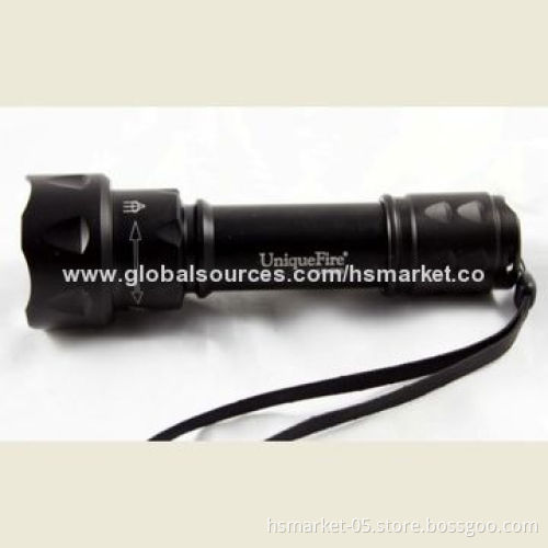 UniqueFire rechargeable flashlight with 1 x 18650Lli-ion battery, Cree U2 LED, 1200lm, zoomableNew